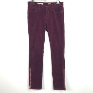 Anthro Pilcro Fit Stet Slim Ankle Zipper Cords